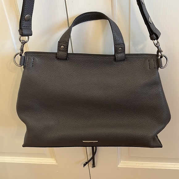 Rebecca Minkoff Medium Keith Suede and Leather Satchel- Grey - Picture 3 of 5